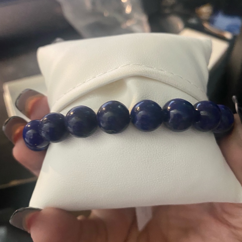 Blue stone stretch bracelet unisex